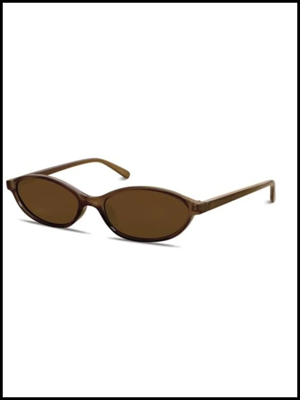 Retro Oval Cat Eye Sunglasses with UV Protection Lightweight Narrow Shades